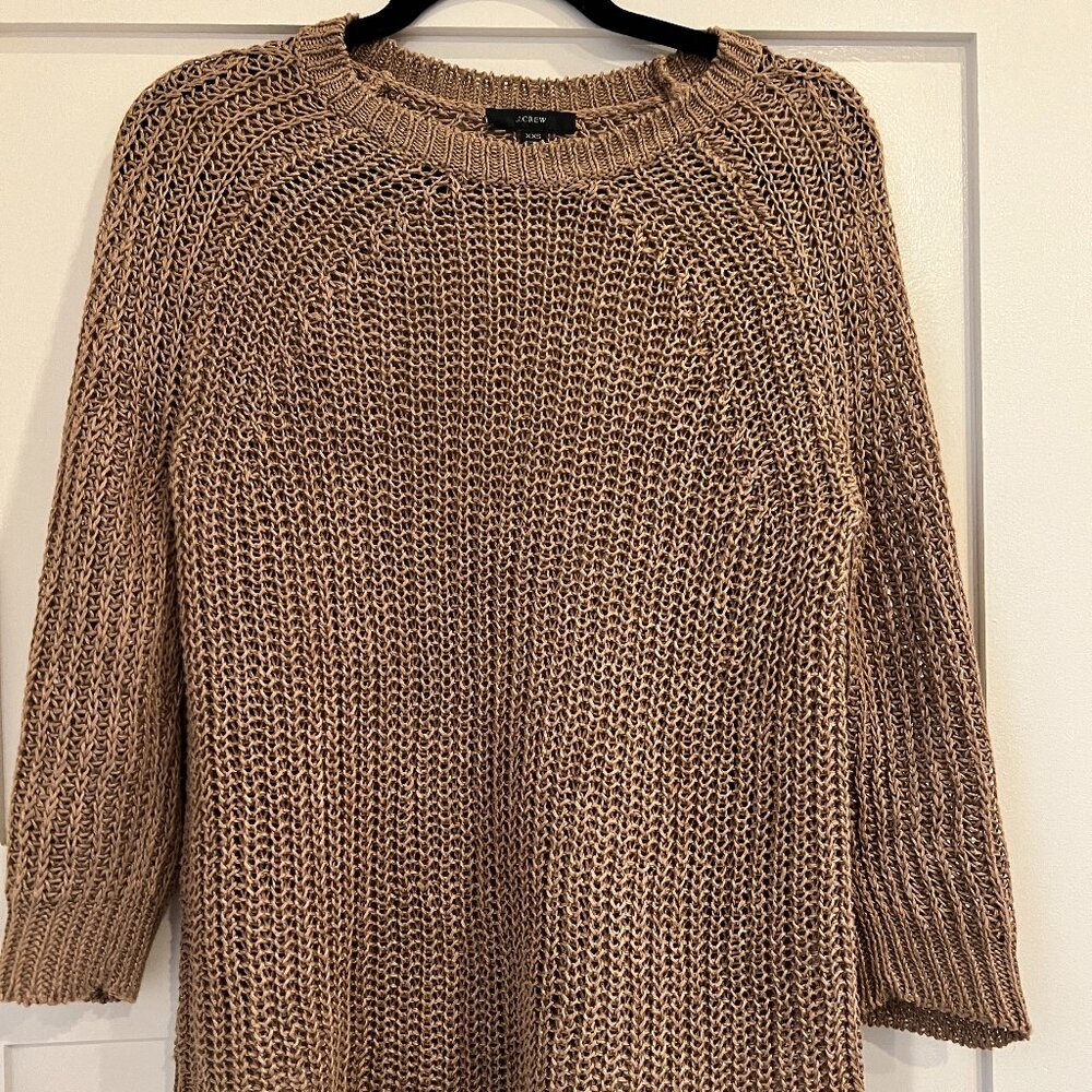 J.Crew Oversized Relaxed-fit linen and cotton sweater in Light Walnut Size XXS
